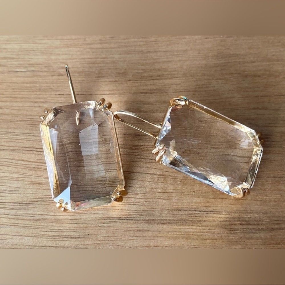 Anthropologie Cecily Clear Gemstone Earrings - Picture 5 of 7